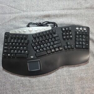 Adesso PCK-308UB Ergonomic Keyboard w Integrated Touchpad Wired USB Tested Works
